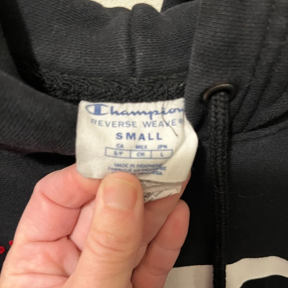 Champion pro knit reverse weave sweatshirt black sz small - Picture 5 of 6